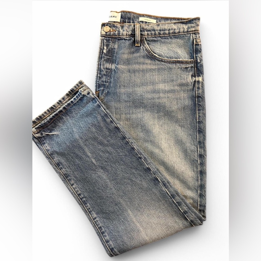 FRAME LeSlouch button fly blue jeans